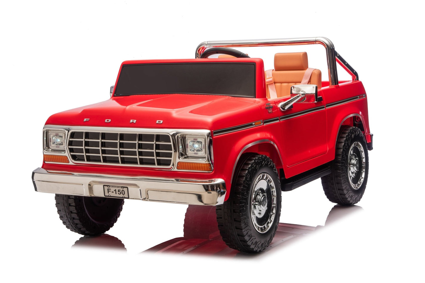 Licensed Ford F-150 24V Kids Ride-On Truck with Remote Control, Leather Seat, EVA Wheels & 150W Brushless Motor - with Blue | Sold by Uncle Wiener's Wholesale