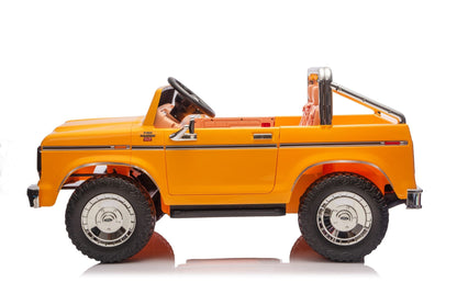 Licensed Ford F-150 24V Kids Ride-On Truck with Remote Control, Leather Seat, EVA Wheels & 150W Brushless Motor - with Yellow | Sold by Uncle Wiener's Wholesale