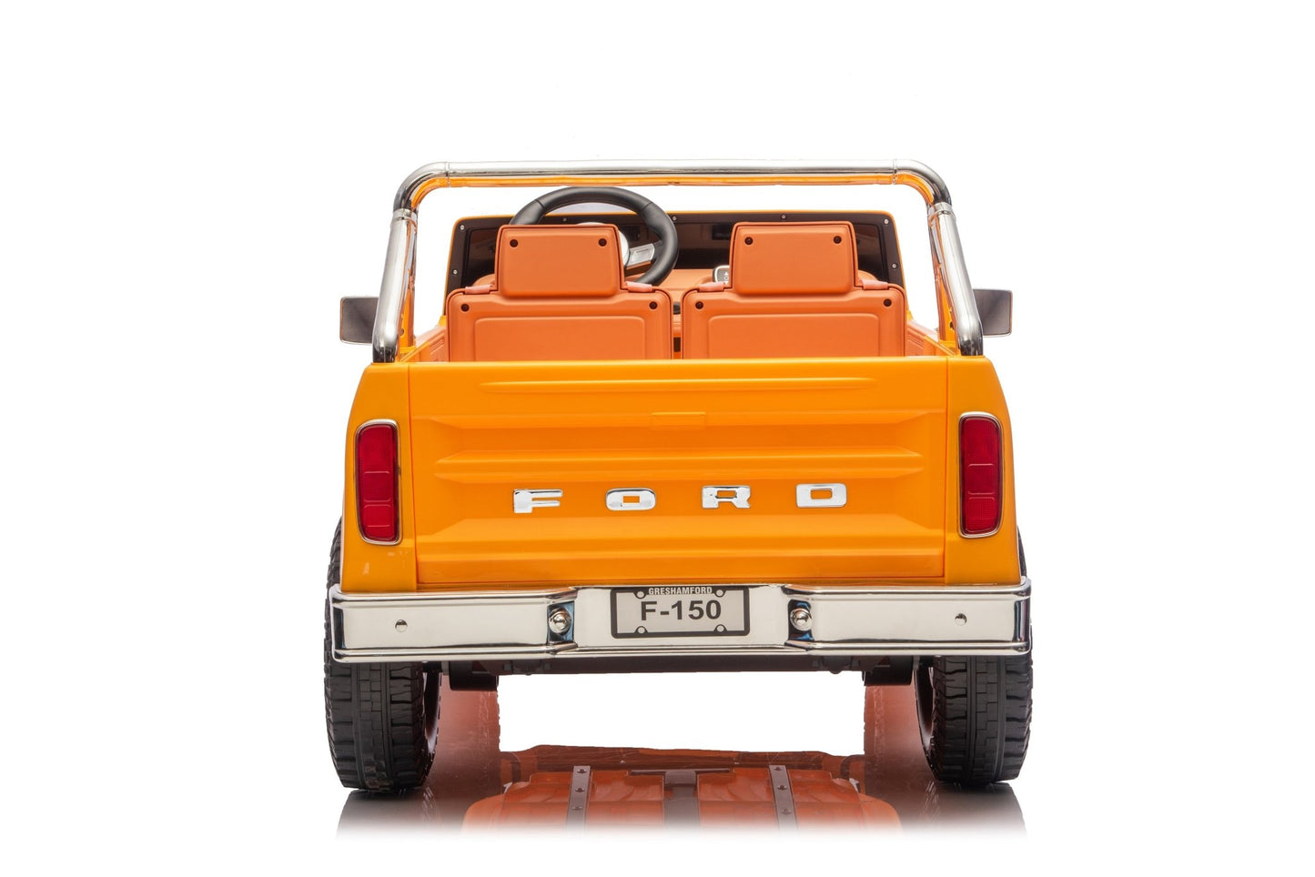 Licensed Ford F-150 24V Kids Ride-On Truck with Remote Control, Leather Seat, EVA Wheels & 150W Brushless Motor - with Yellow | Sold by Uncle Wiener's Wholesale