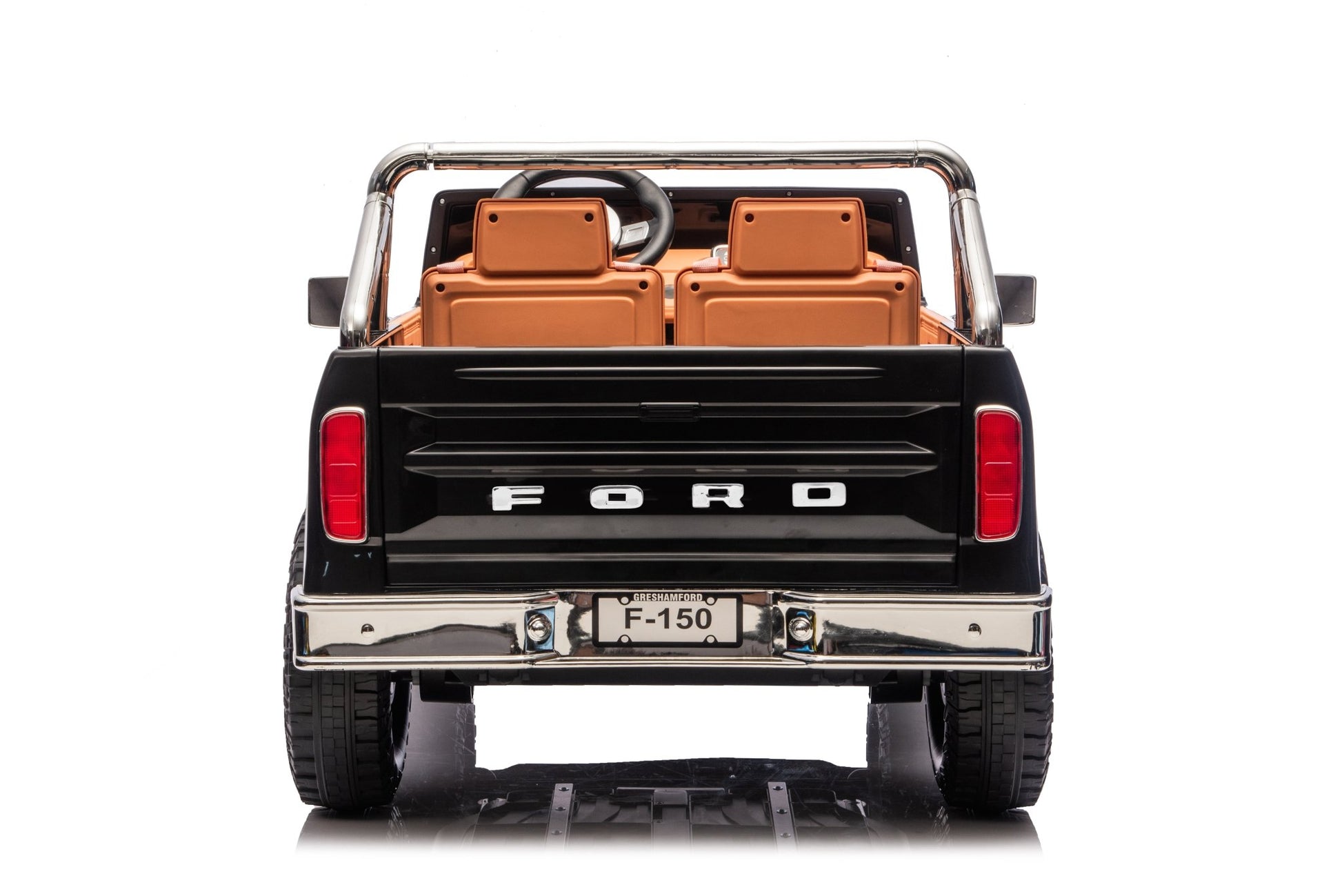 Licensed Ford F-150 24V Kids Ride-On Truck with Remote Control, Leather Seat, EVA Wheels & 150W Brushless Motor - with Black | Sold by Uncle Wiener's Wholesale