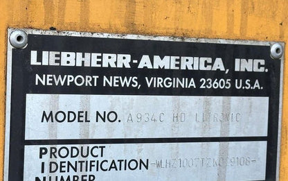 Liebherr A934C Wheeled Material Handler – 2008 (Logging Spec) | Equipment Part - Out | Used OEM Liebherr Parts - with | Sold by Uncle Wiener's Wholesale