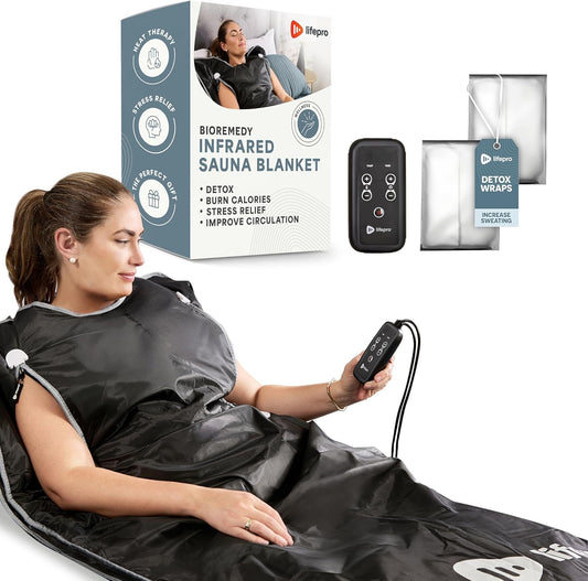 LifePro Sauna Blanket for Detoxification - Portable Far Infrared Sauna for Home Detox Calm Your Body and Mind Regular Black - with | Sold by Uncle Wiener's Wholesale