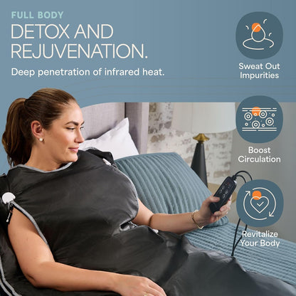 LifePro Sauna Blanket for Detoxification - Portable Far Infrared Sauna for Home Detox Calm Your Body and Mind Regular Black - with | Sold by Uncle Wiener's Wholesale
