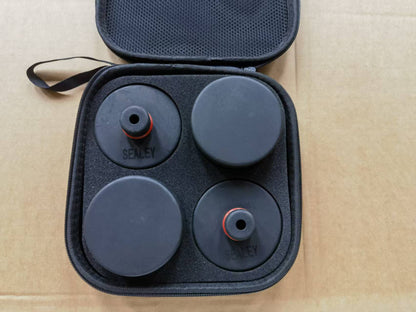 Lifting Jack Pad Set for Tesla Model 3/S/X/Y (2013–2025) 4 - Piece Rubber Pucks with Storage Case LJPFT - with | Sold by Uncle Wiener's Wholesale