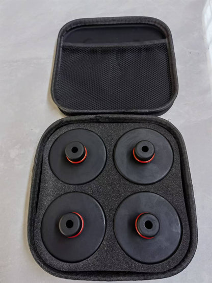 Lifting Jack Pad Set for Tesla Model 3/S/X/Y (2013–2025) 4 - Piece Rubber Pucks with Storage Case LJPFT - with | Sold by Uncle Wiener's Wholesale