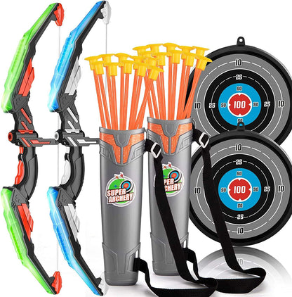 Light Up Bow And Arrow Set Kids LED Archery Toy With Targets CPS269925 - with | Sold by Uncle Wiener's Wholesale