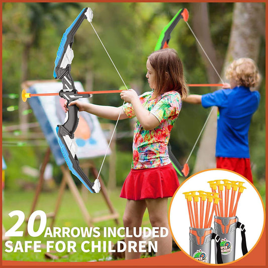 Light Up Bow And Arrow Set Kids LED Archery Toy With Targets CPS269925 - with | Sold by Uncle Wiener's Wholesale