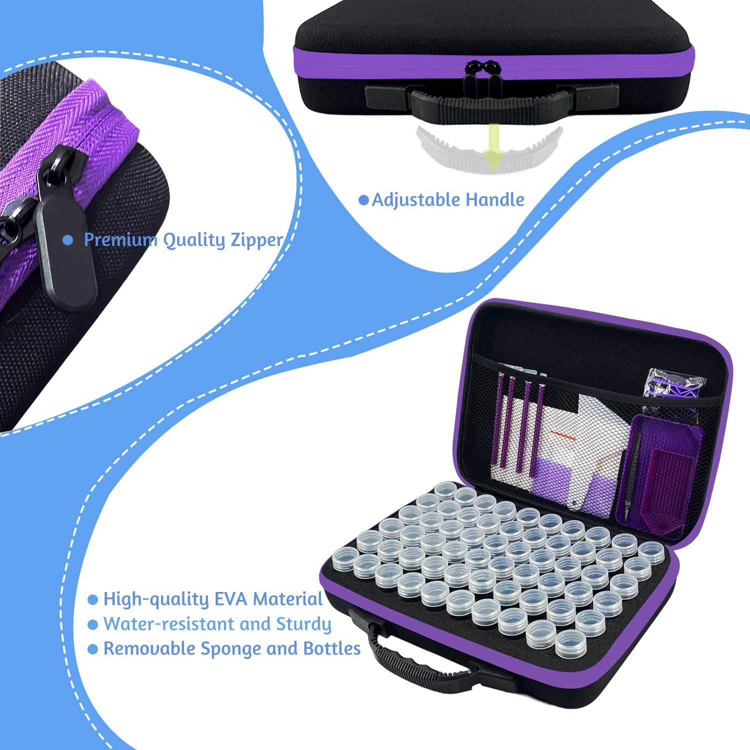 LIRUNQIU Diamond Painting Storage Case with 60 Jars and Accessories - General Equipment with | Sold by Uncle Wiener's Wholesale