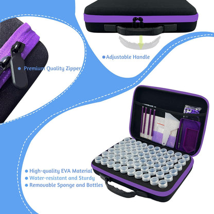 LIRUNQIU Diamond Painting Storage Case with 60 Jars and Accessories - General Equipment with | Sold by Uncle Wiener's Wholesale