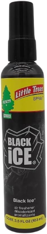Little Trees Black Ice Air Freshener Spray – 103ml (3.5 fl oz) Car Air Freshener, Long-Lasting Citrus & Wood Fragrance, Odour Eliminator for Cars, Home & Office - General Equipment with | Sold by Uncle Wiener's Wholesale