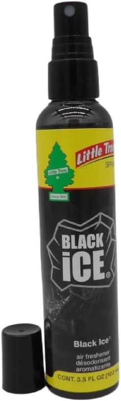 Little Trees Black Ice Air Freshener Spray – 103ml (3.5 fl oz) Car Air Freshener, Long-Lasting Citrus & Wood Fragrance, Odour Eliminator for Cars, Home & Office - General Equipment with | Sold by Uncle Wiener's Wholesale