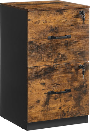 Lockable 2 Drawer File Cabinet with Hanging File Storage, Vertical Filing Cabinet and Printer Stand for A4 and Letter Size Documents OFC061 Series