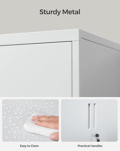 Lockable Metal Storage Cabinet with Adjustable Shelves, Garage Storage Cabinet, Office Filing Cabinet, Steel Utility Cabinet for Home Office and Workshop Matte Gray OMC013G01 - with | Sold by Uncle Wiener's Wholesale