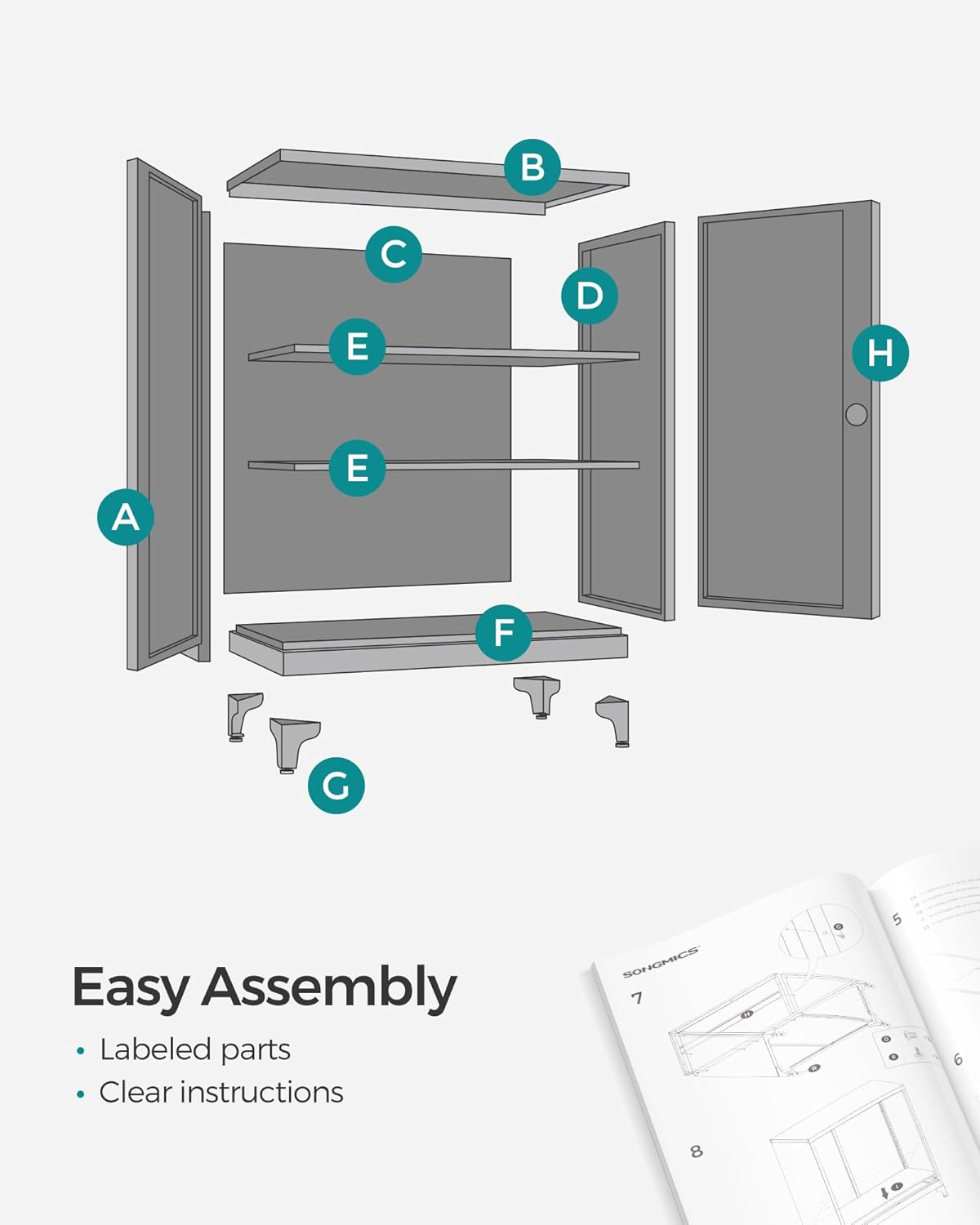 Lockable Metal Storage Cabinet with Adjustable Shelves, Garage Storage Cabinet, Office Filing Cabinet, Steel Utility Cabinet for Home Office and Workshop Matte Gray OMC013G01 - with | Sold by Uncle Wiener's Wholesale