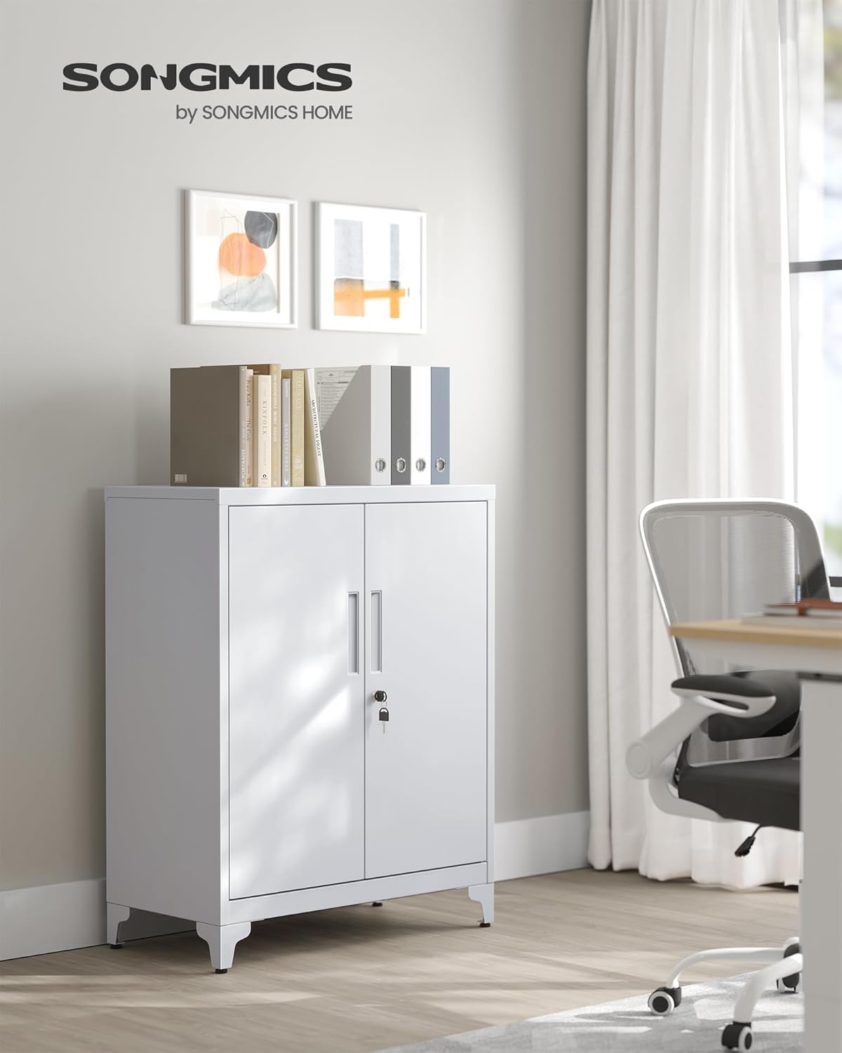 Lockable Metal Storage Cabinet with Adjustable Shelves, Garage Storage Cabinet, Office Filing Cabinet, Steel Utility Cabinet for Home Office and Workshop Matte Gray OMC013G01 - with | Sold by Uncle Wiener's Wholesale