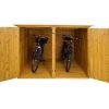 Lockable Outdoor Bicycle Storage Shed | 2 - Bike Garage & Tool Shed | Weatherproof Wood G488 - with | Sold by Uncle Wiener's Wholesale