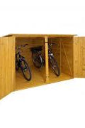 Lockable Outdoor Bicycle Storage Shed | 2 - Bike Garage & Tool Shed | Weatherproof Wood G488 - with | Sold by Uncle Wiener's Wholesale