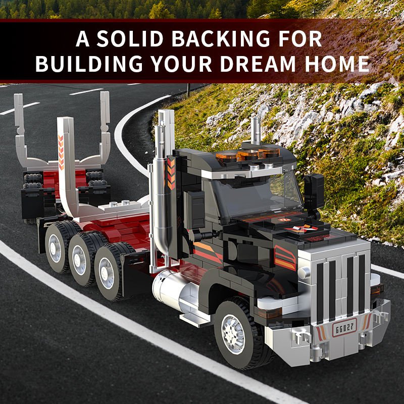 Log Truck Building Block Set 16.7" Transport Truck Model Toy 66027 - with | Sold by Uncle Wiener's Wholesale