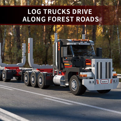 Log Truck Building Block Set 16.7" Transport Truck Model Toy 66027 - with | Sold by Uncle Wiener's Wholesale