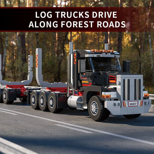 Log Truck Building Block Set 16.7" Transport Truck Model Toy 66027 - with | Sold by Uncle Wiener's Wholesale