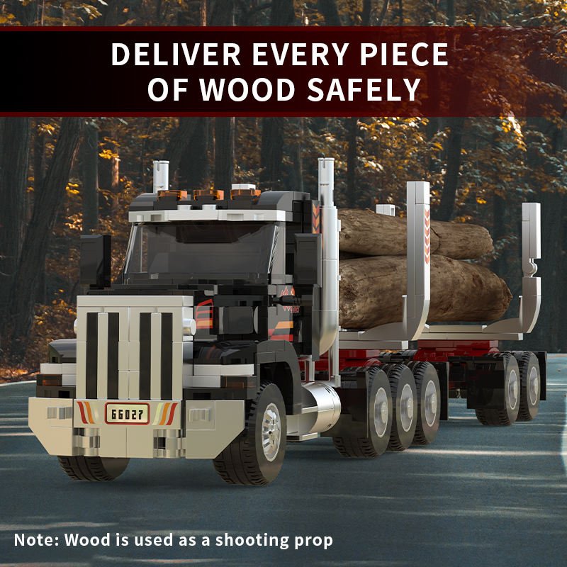 Log Truck Building Block Set 16.7" Transport Truck Model Toy 66027 - with | Sold by Uncle Wiener's Wholesale