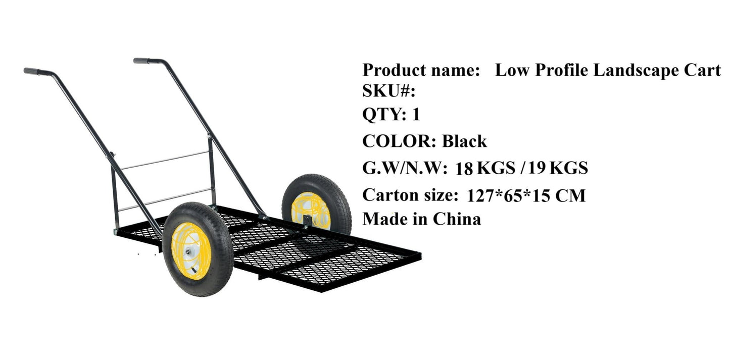 Low Profile Landscape Cart with Wide Deck & Heavy - Duty Frame LPLC4824 - with | Sold by Uncle Wiener's Wholesale