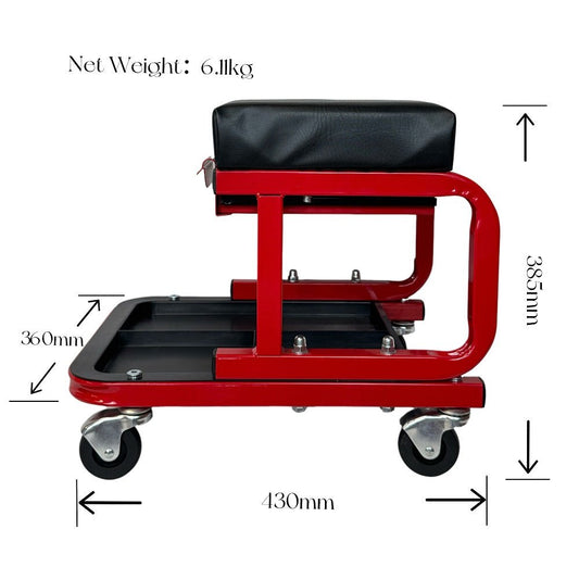 Low - Profile Rolling Mechanic Stool Adjustable Height LD18012 - with | Sold by Uncle Wiener's Wholesale