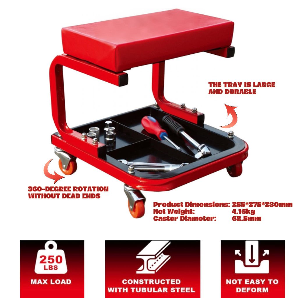 Low-Profile Rolling Mechanic Stool LD18012 - with | Sold by Uncle Wiener's Wholesale