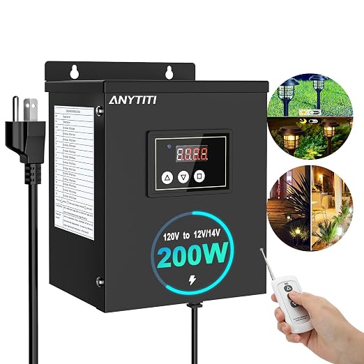 Low Voltage Landscape Lighting Transformer with Photocell & Timer – Weatherproof Outdoor Transformer for LED Garden Lights - Electronics with | Sold by Uncle Wiener's Wholesale