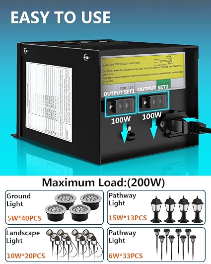 Low Voltage Landscape Lighting Transformer with Photocell & Timer – Weatherproof Outdoor Transformer for LED Garden Lights - Electronics with | Sold by Uncle Wiener's Wholesale