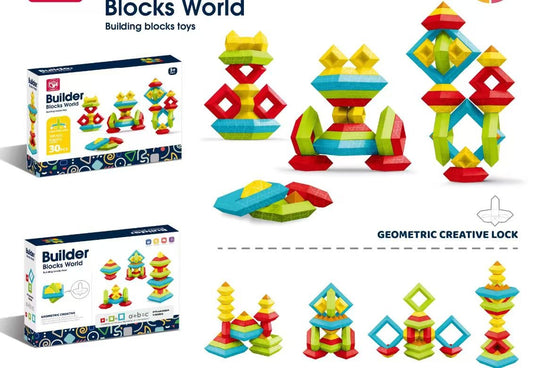 Lubanta 30-Piece Stacking Building Block Set Creative Kids Construction Toy JY389687 - with | Sold by Uncle Wiener's Wholesale