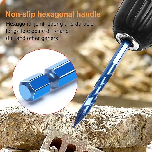 Luckyway 10-Piece Masonry Drill Bit Set – 5/32"–1/2" Tungsten Carbide Tip Drill Bits for Concrete, Brick, Tile, Glass & Wood with Storage Case - General Equipment with | Sold by Uncle Wiener's Wholesale