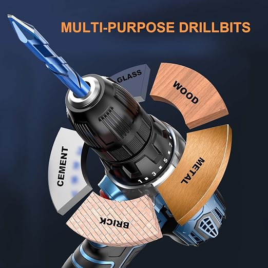 Luckyway 10-Piece Masonry Drill Bit Set – 5/32"–1/2" Tungsten Carbide Tip Drill Bits for Concrete, Brick, Tile, Glass & Wood with Storage Case - General Equipment with | Sold by Uncle Wiener's Wholesale