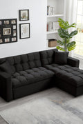 LUXURY PILLOW TOP VELVET SECTIONAL SOFA SLEEPER | REVERSIBLE CHAISE, PULL - OUT BED & STORAGE - with | Sold by Uncle Wiener's Wholesale