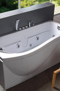 Luxury rectangle whirlpool bathtub TMB112 with air jets
TMB112 spa jet tub with handheld shower and modern design
Black and white hydrotherapy bathtub with right drain
Multicolor TMB112 massage bathtub in modern bathroom
Acrylic and copper rectangle bathtub with ergonomic seat