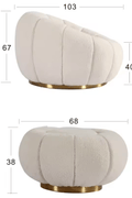 Luxury White Velvet Lounge Chair with Matching Ottoman – Gold Base, Modern Accent Seating Set 2505051 - with | Sold by Uncle Wiener's Wholesale