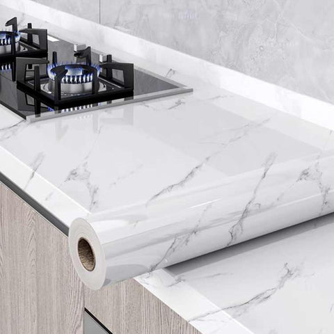 LXCREAT Marble Wallpaper Grey/White Contact Paper for Countertops 23.6in x 118in Peel and Stick Wallpaper Self Adhesive and Removable for Kitchen Countertops Cabinet and Bathroom - with 23.6in x 118in | Sold by Uncle Wiener's Wholesale
