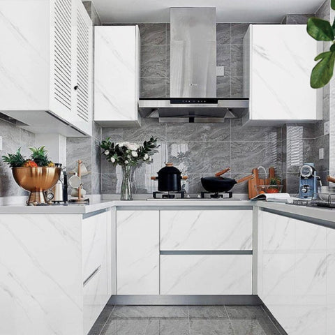 LXCREAT Marble Wallpaper Grey/White Contact Paper for Countertops 23.6in x 118in Peel and Stick Wallpaper Self Adhesive and Removable for Kitchen Countertops Cabinet and Bathroom - with 23.6in x 118in | Sold by Uncle Wiener's Wholesale