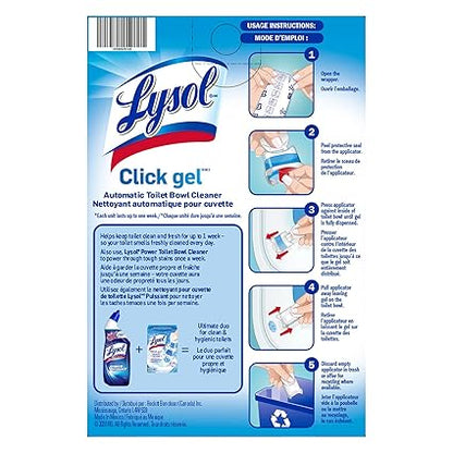 Lysol Click Gel Automatic Toilet Bowl Cleaner Spring Waterfall 4 Count Bleach Free - Home products with | Sold by Uncle Wiener's Wholesale