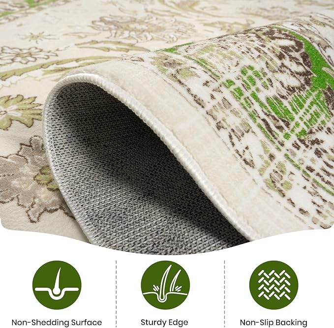 Machine Washable Low - Profile Area Rug with Non - Slip Backing – 6×9 & 8×10 - with 8 × 10 ft Area Rugs - B0DF2B51QB | Sold by Uncle Wiener's Wholesale