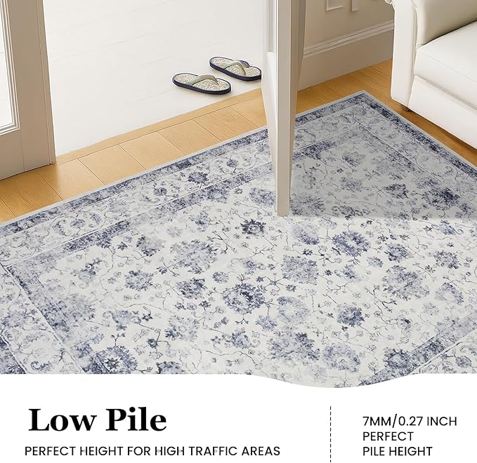 Machine Washable Low - Profile Area Rug with Non - Slip Backing – 6×9 & 8×10 - with 8 × 10 ft Area Rugs - B0DCVRKVD5 | Sold by Uncle Wiener's Wholesale