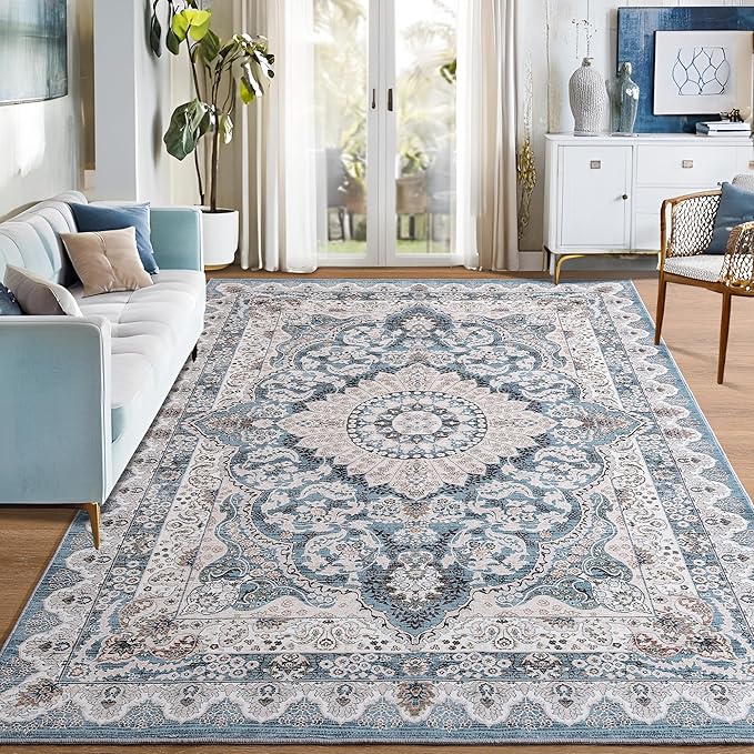 Machine Washable Low - Profile Area Rug with Non - Slip Backing – 6×9 & 8×10 - with 6 × 9 ft Area Rugs - B0DCP2KD58 | Sold by Uncle Wiener's Wholesale