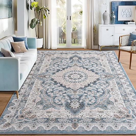Machine Washable Low - Profile Area Rug with Non - Slip Backing – 6×9 & 8×10 - with 6 × 9 ft Area Rugs - B0DCP2KD58 | Sold by Uncle Wiener's Wholesale