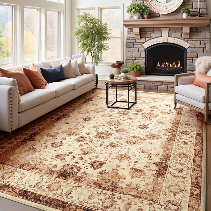 Machine Washable Low - Profile Area Rug with Non - Slip Backing – 6×9 & 8×10 - with 6 × 9 ft Area Rugs - B0DCVQZP2C | Sold by Uncle Wiener's Wholesale