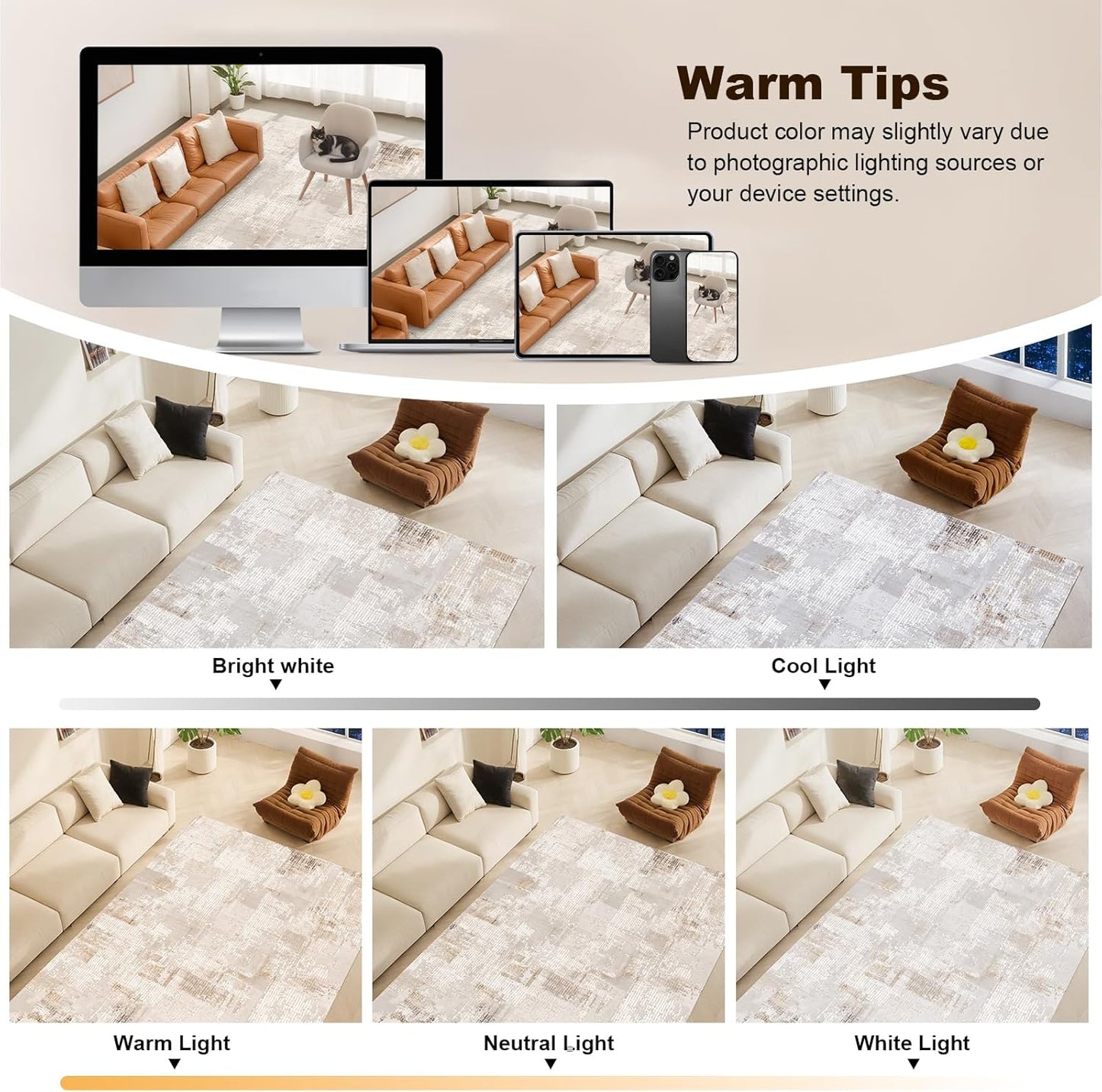 Machine Washable Low - Profile Area Rug with Non - Slip Backing – 6×9 & 8×10 - with 8 × 10 ft Area Rugs - B0DCVDGNRF | Sold by Uncle Wiener's Wholesale
