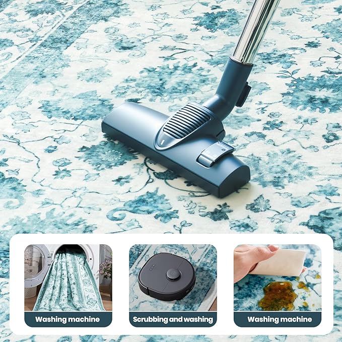 Machine Washable Low - Profile Area Rug with Non - Slip Backing – 6×9 & 8×10 - with 8 × 10 ft Area Rugs - B0DF7T1WTZ | Sold by Uncle Wiener's Wholesale
