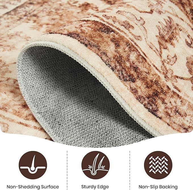 Machine Washable Low - Profile Area Rug with Non - Slip Backing – 6×9 & 8×10 - with 8 × 10 ft Area Rugs - B0DCVP7PBK | Sold by Uncle Wiener's Wholesale