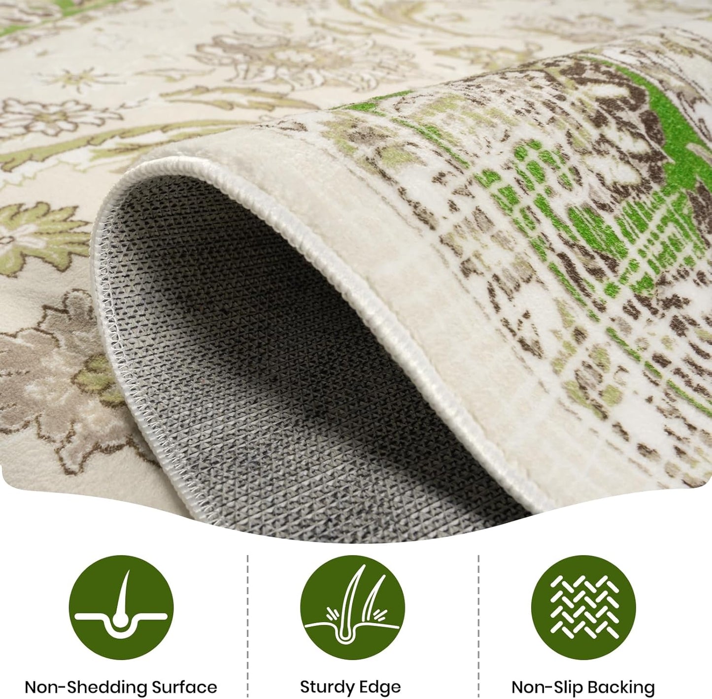 Machine Washable Low - Profile Area Rug with Non - Slip Backing – 6×9 & 8×10 - with 6 × 9 ft Area Rugs - B0DF2B5VRT | Sold by Uncle Wiener's Wholesale