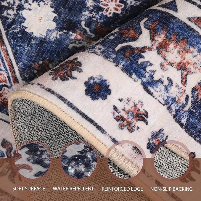 Machine Washable Low - Profile Area Rug with Non - Slip Backing – 6×9 & 8×10 - with 6 × 9 ft Area Rugs - B0DMFCK73M | Sold by Uncle Wiener's Wholesale