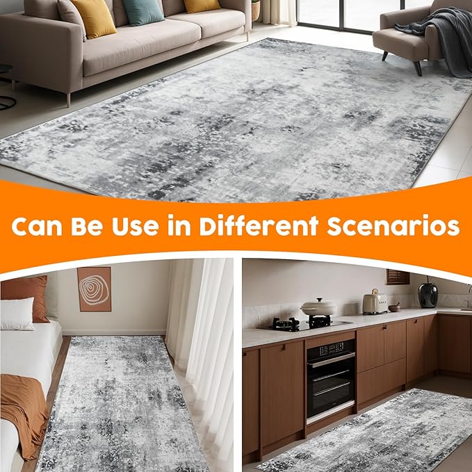 Machine Washable Low - Profile Area Rug with Non - Slip Backing – 6×9 & 8×10 - with 6 × 9 ft Area Rugs - B0DCVG9LNG | Sold by Uncle Wiener's Wholesale